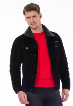 Джинсовая куртка Cipo & Baxx с меховым воротником, черный