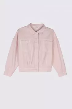 Джинсовая куртка Coccodrillo розовый с карманами и застежкой на кнопки