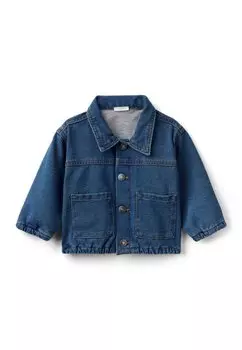 Джинсовая куртка CON COLLETTO APERTURA CON BOTTONI ELASTICO POLSI E FONDO United Colors of Benetton, цвет blue