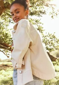 Джинсовая куртка Crop Next, бежевыйовый