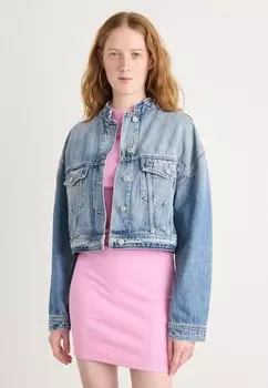 Джинсовая куртка CROP TRUCKER JACKET Tommy Jeans, цвет Denim Light