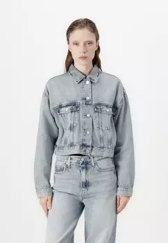 Джинсовая куртка CROP TRUCKER JACKET Tommy Jeans, цвет Denim Light