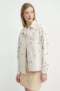 Джинсовая куртка ЦВЕТЫ Desigual, бежевый