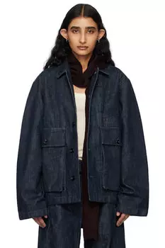 Джинсовая куртка цвета индиго с эффектом свободного покроя LEMAIRE