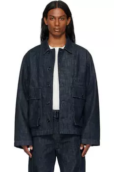 Джинсовая куртка цвета индиго с эффектом свободного покроя LEMAIRE