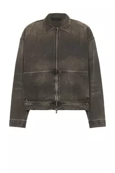 Джинсовая куртка дальнобойщика Fear of God ESSENTIALS, цвет Vintage Black