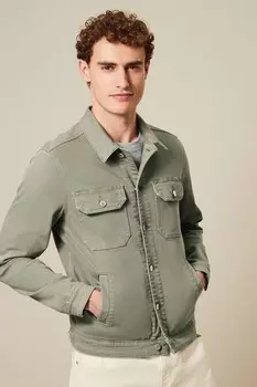 Джинсовая куртка дальнобойщика Next, зеленый