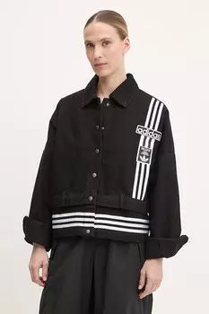 Джинсовая куртка Denim Track Top Adidas Originals, черный