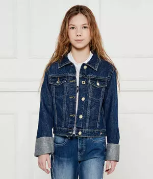 Джинсовая куртка детская Guess с отворотами на рукавах, синий