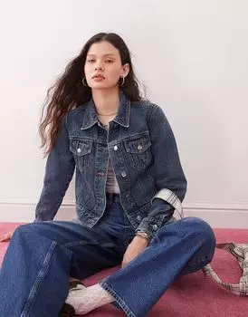 Джинсовая куртка-девушка Miss Selfridge цвета индиго