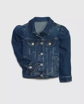 Джинсовая куртка для девочки, которую легко стирать Gap, индиго