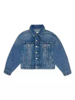 Джинсовая куртка для маленьких девочек и девочек Mm6 Maison Margiela, синий