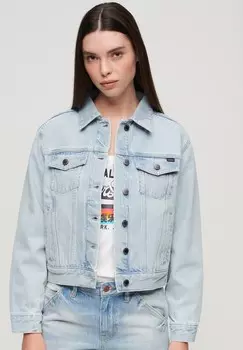 Джинсовая куртка EMBROIDERED TRUCKER Superdry, синий