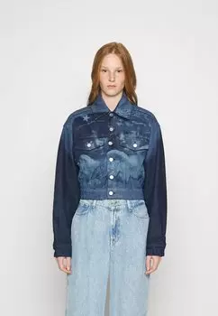 Джинсовая куртка Fiorucci УВЕЛИЧЕННЫЕ АНГЕЛЫ, синий