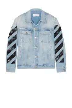 Джинсовая куртка Fresco с диагональными стрелками Off-White, navy blue