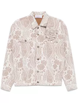 Джинсовая куртка Giuseppe Di Morabito с кружевным эффектом, нейтральный