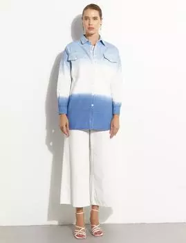 Джинсовая Куртка Градиент Синяя Kayra