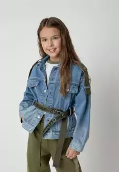 Джинсовая куртка Gulliver с поясом, синий