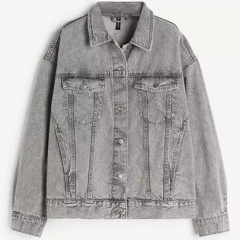 Джинсовая куртка H&amp;M Oversized, светло-серый