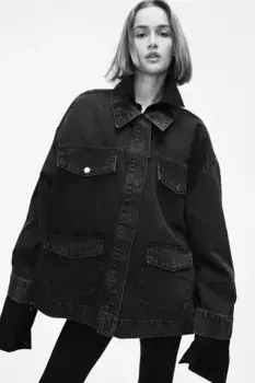 Джинсовая куртка H&M, черный