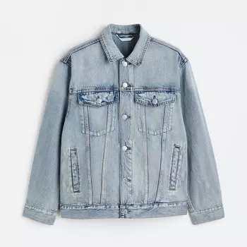 Джинсовая куртка H&M Relaxed Fit, светло-голубой
