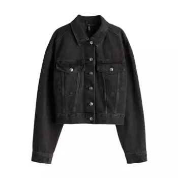 Джинсовая куртка H&M Short, черный