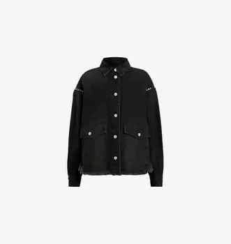 Джинсовая куртка Hettie с заклепками Allsaints, черный