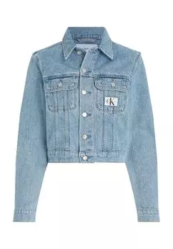 Джинсовая куртка, хлопок, этикетка, женская Calvin Klein Jeans, цвет Denim Light
