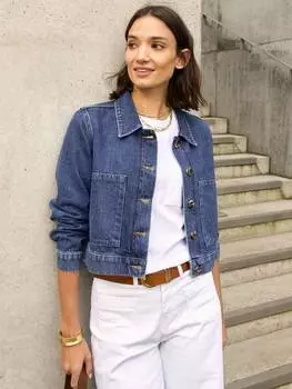 Джинсовая куртка из чистого органического хлопка kristi Baukjen, цвет Mid Indigo Wash