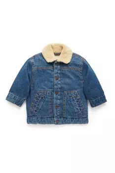 Джинсовая куртка из шерпы Purebaby, синий
