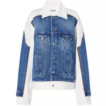 Джинсовая куртка Jean Paul Gaultier Contrast Panel Denim, цвет Vintage Blue & White