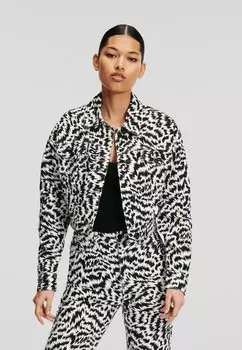 Джинсовая куртка KARL LAGERFELD, электрик черный белый