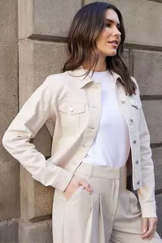 Джинсовая куртка классического кроя Threadbare, экрю