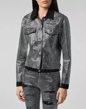 Джинсовая куртка Кристалл Philipp Plein, черный