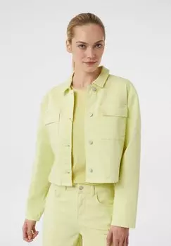 Джинсовая куртка KURZE MIT GARMENT DYE UND AUFGESETZTEN BRUSTTASCHEN comma casual identity, светло-зеленый