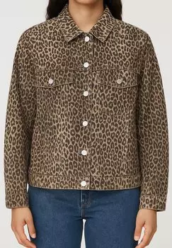 Джинсовая куртка LEO PRINT MIT KRAGEN UND BRUSTTASCHEN Vero Moda, коричневый