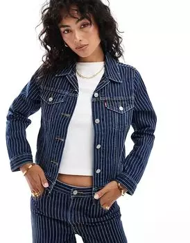 Джинсовая куртка Levi's Original Dark Blue в полоску (часть комплекта)