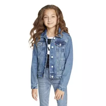Джинсовая куртка Levi's Trucker для девочек 7–16 лет, цвет Medium Wash