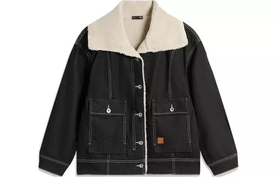 Джинсовая куртка LiNing Sports Life Collection женская, цвет черный как смоль