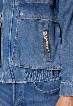 Джинсовая куртка Logo Jacket Karl Lagerfeld, стираная синяя