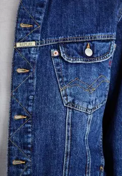 Джинсовая куртка M9Z1 JACKET Replay, темно-синие джинсы