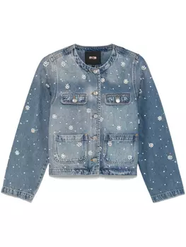 Джинсовая куртка Maje, украшенная кристаллами, синий