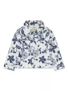 Джинсовая куртка Manning с цветочным принтом DL1961 KIDS, белый