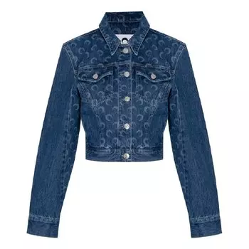 Джинсовая куртка Marine Serre Deadstock Denim Boxy, темно-синий