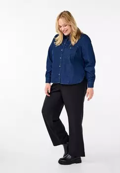 Джинсовая куртка MIT BRUSTTASCHE Zizzi, цвет Raw Denim