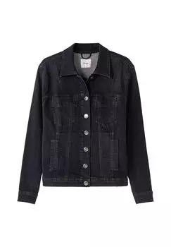 Джинсовая куртка модного короткого фасона sheego, цвет Black Used Denim