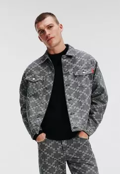 Джинсовая куртка MONOGRAM KARL LAGERFELD, черный деним