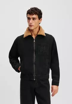 Джинсовая куртка MONOGRAM KARL LAGERFELD, серый деним