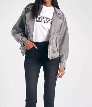 Джинсовая куртка Moto Black ELAN
