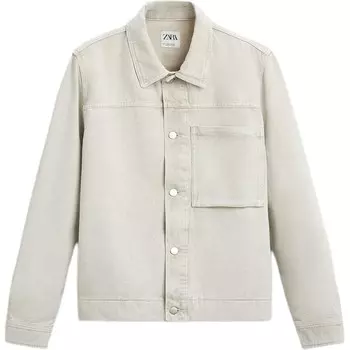 Джинсовая куртка мужская бежевая Zara, бежевый